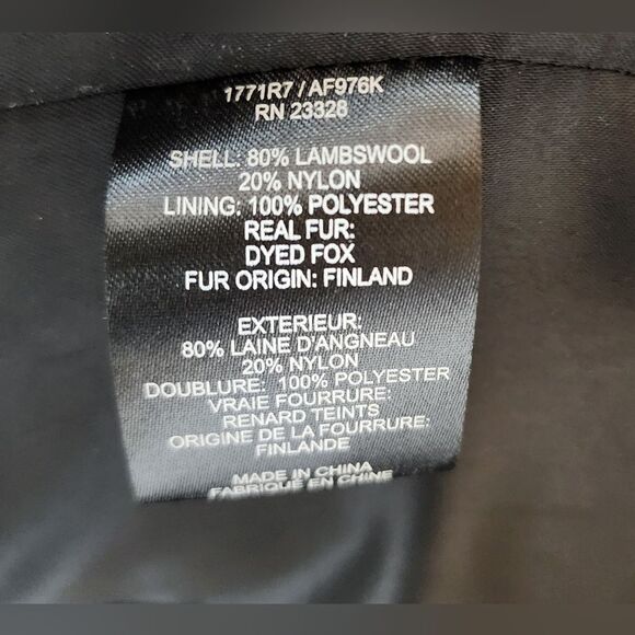 Sachi Collection women's lambs wool coat with fur trimmed hood size small - Picture 6 of 10